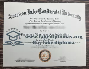 Buy American Inter Continental University fake diploma, Fake AIU degree.