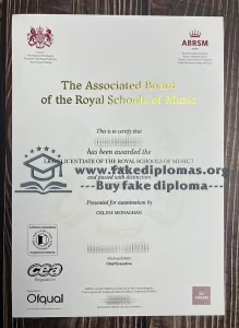 Buy Associated Board of the Royal Schools of Music fake certificate, Fake ABRSM certificate.