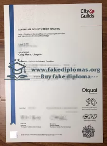 Buy City and Guilds Level 3 in Electrical Power Engineering fake certificate.