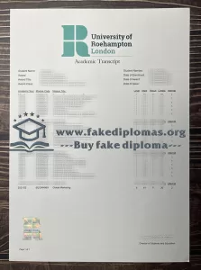 Buy Roehampton University fake transcript.