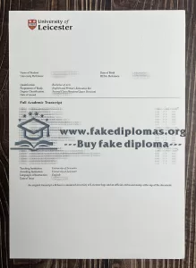 Get University of Leicester fake transcript.
