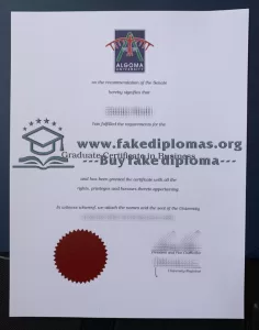 Buy Algoma University fake diploma, Fake Algoma University certificate.