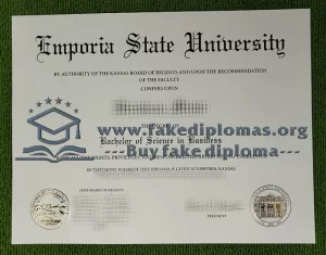 Buy Emporia State University fake diploma, Fake ESU degree.