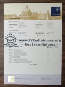 Buy Oxford University fake diploma, Fake Oxford University transcript.