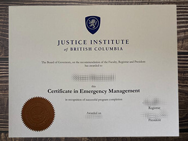 Obtain Justice Institute of British Columbia fake diploma.