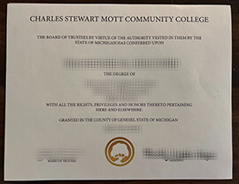 Fake Charles Stewart Mott Community College diploma.