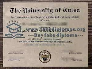 Buy University of Tulsa fake diploma, Fake TU degree.