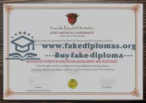 Buy Gulf Medical University fake diploma, Fake GMU degree.