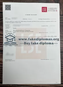 Buy London School of Economics and Political Science fake transcript.