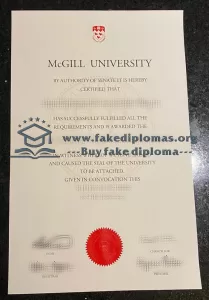 Buy McGill University fake diploma, Fake McGill University degree.