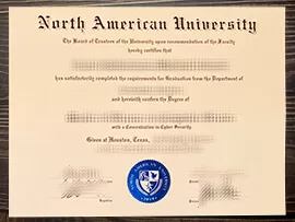 Obtain North American University fake diploma online.