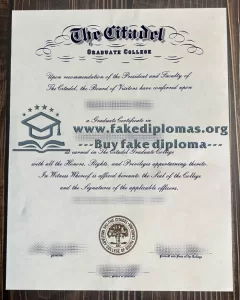 Buy The Citadel fake certificate, Make The Citadel certificate.