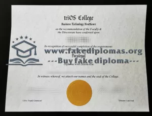 Buy triOS College fake diploma online.