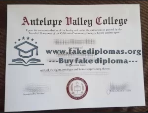 Buy Antelope Valley College fake diploma, Fake AVC degree.