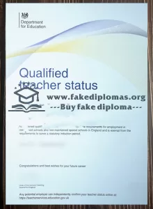 Buy Qualified Teacher Status fake diploma.