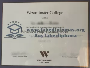 Buy Westminster College fake diploma.