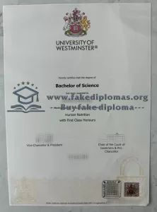 Get a University of Westminster fake diploma.