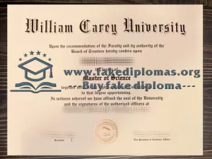 Buy William Carey University fake diploma, Fake WCU degree.