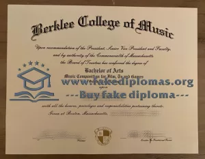Buy a Berklee College of Music fake diploma.
