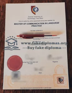 Get a Central University of Technology, Free State fake diploma.