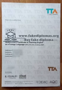 Fake a Qualifi Combined Level 5 TEFL certificate.