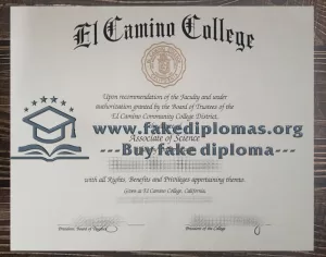 Buy El Camino College fake diploma, Fake ECC degree online.