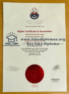 Buy University of The Free State fake diploma.