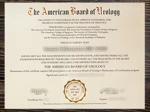 Fake a American Board of Urology diploma.