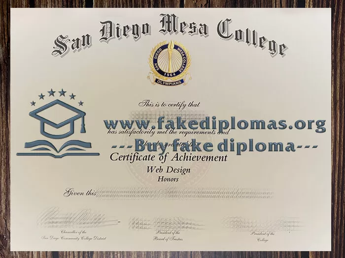 Purchase a San Diego Mesa College fake diploma.